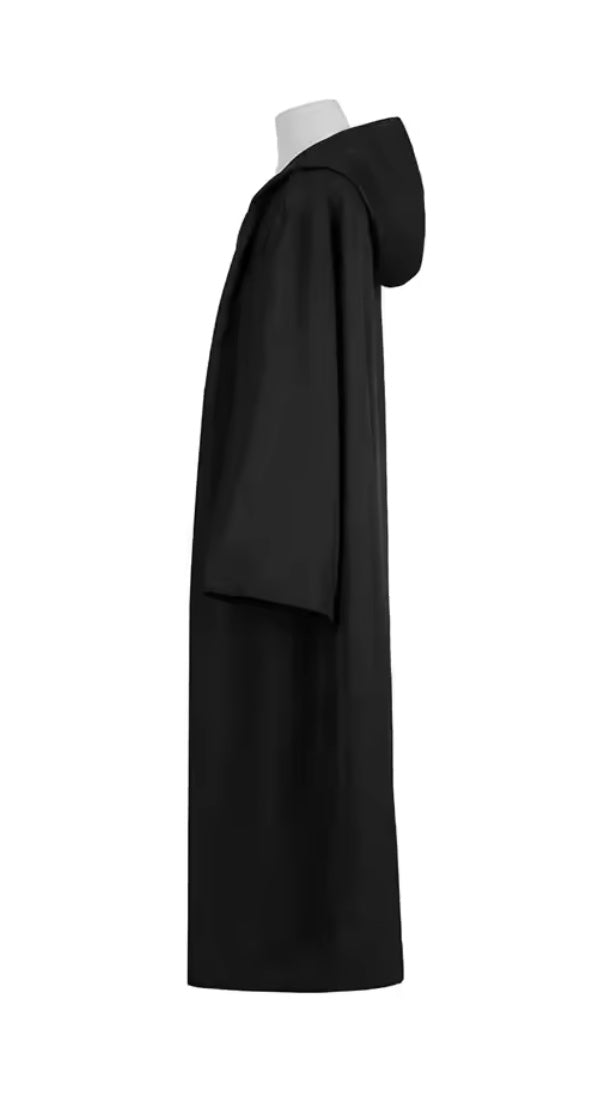 Capa de Halloween, disfraz para adultos, con capucha, bata negra, disfraz, túnica de mago, bata con capucha