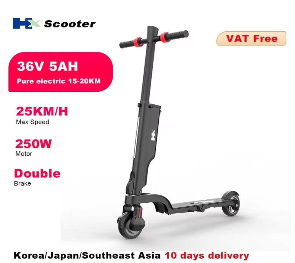 Patinete eléctrico HX X6 para adultos, 350W, 7,5ah, 36V, 25 KM/H, patinete eléctrico plegable, rueda de 5,5 pulgadas, EScooter para niños adultos