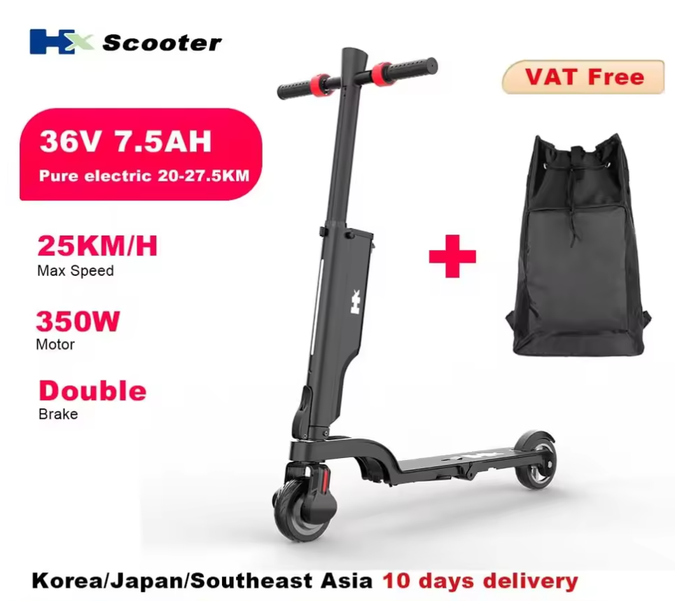 Patinete eléctrico HX X6 para adultos, 350W, 7,5ah, 36V, 25 KM/H, patinete eléctrico plegable, rueda de 5,5 pulgadas, EScooter para niños adultos