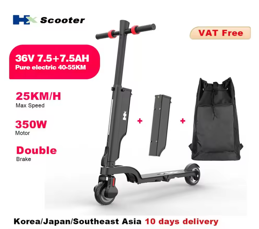 Patinete eléctrico HX X6 para adultos, 350W, 7,5ah, 36V, 25 KM/H, patinete eléctrico plegable, rueda de 5,5 pulgadas, EScooter para niños adultos
