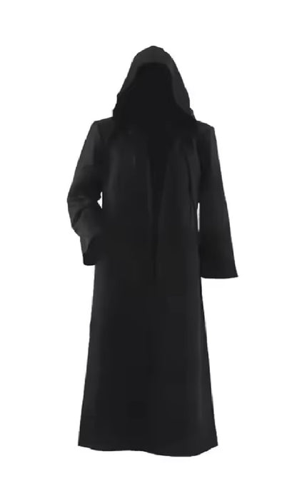 Capa de Halloween, disfraz para adultos, con capucha, bata negra, disfraz, túnica de mago, bata con capucha